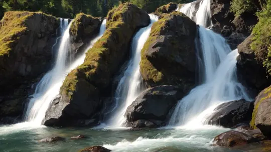 Wasserfall und Felsen