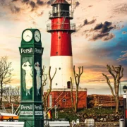 Leuchturm Büsum und Turmuhr